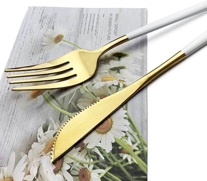 JASHII 20-Piece Stainless Steel Satin Finish Flatware Set, Mirror Polished - Image 6