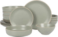 Gibson Home Dinah Double Bowl Stoneware Embossed Speckled Dinnerware Set by GibsonHomewares
