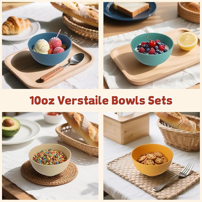 Handy Wheat Straw Bowls Set of 6, Unbreakable Ice-Cream Bowls Sets - Image 4