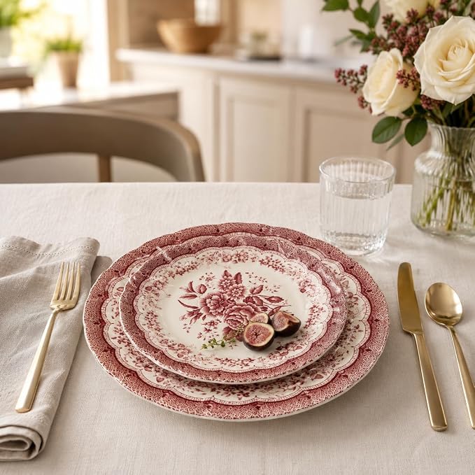 TUDOR ROYAL 24-Piece Porcelain Round Dinnerware Set, Service - Image 8