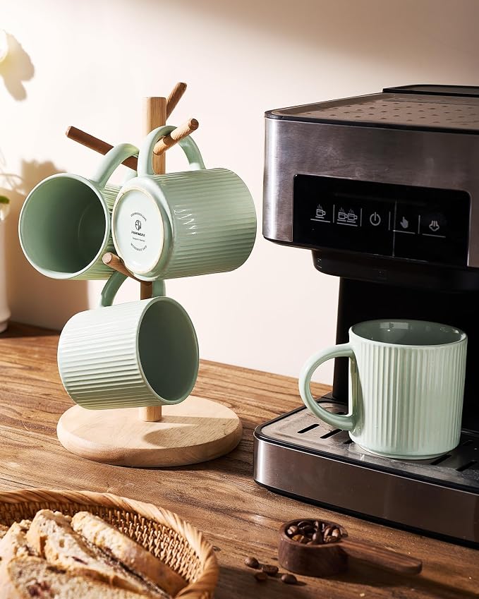 famiware Coffee Mug Set for 4, Star 12 oz Catering Mugs Cup Set - Image 4