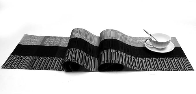 SHACOS Woven Vinyl Table Runner 12 x 54 inch PVC Runner - Image 2