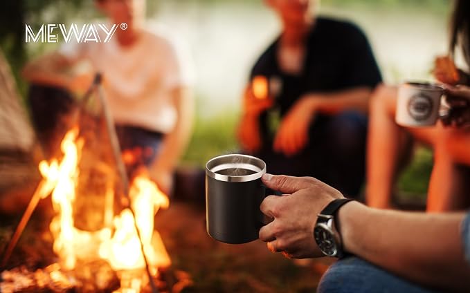 MEWAY 12oz Coffee Mug With Handle 4 Pack Bulk, Stainless Steel Insulated Travel - Image 8