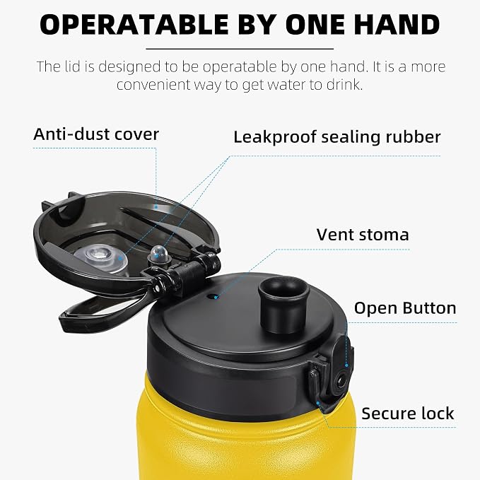 Fanhaw 32 oz Insulated Stainless Steel Water Bottle - Image 2