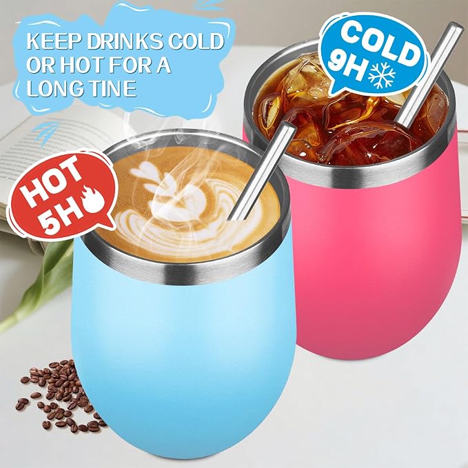 12oz/4 Pack Stainless Steel Wine Tumbler - Image 4