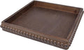 Hrastany Square Wood Decorative Tray, Rustic Coffee Table Serving Tray by Hrastany