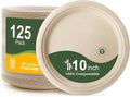 WELLIFE Paper Plates 10 Inch 125-Pack Heavy Duty Paper Plates Bulk | 100% by WELLIFE