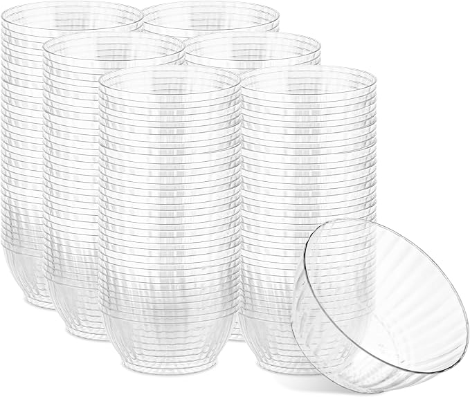 PLASTICPRO 1000 Pack Small Plastic Bowls Crystal Like 6 oz Bowls Elegant Bulk by PLASTICPRO