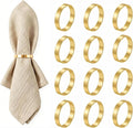 12Pcs Simple Gold Round Napkin Rings, Metal Decorative Table Napkin Holders by SHUOGUO