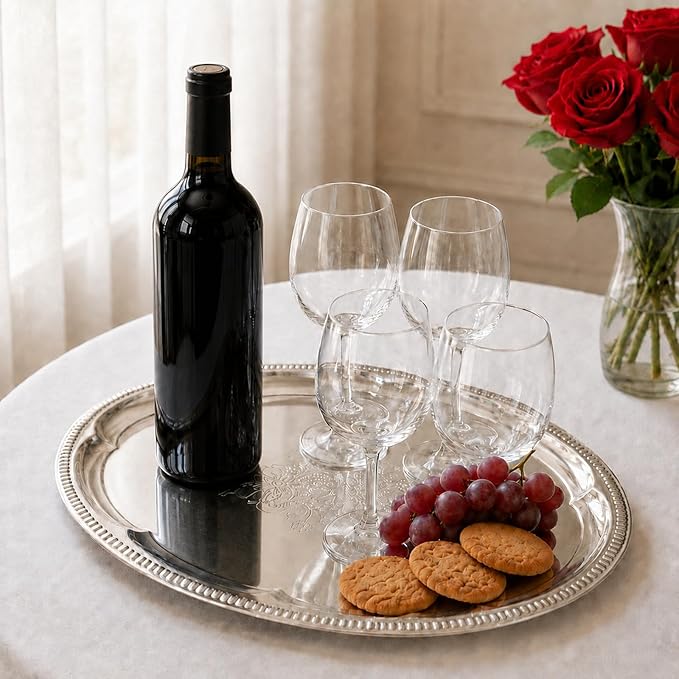 4 Pack Silver Serving Trays Set, Serving Trays - Image 5