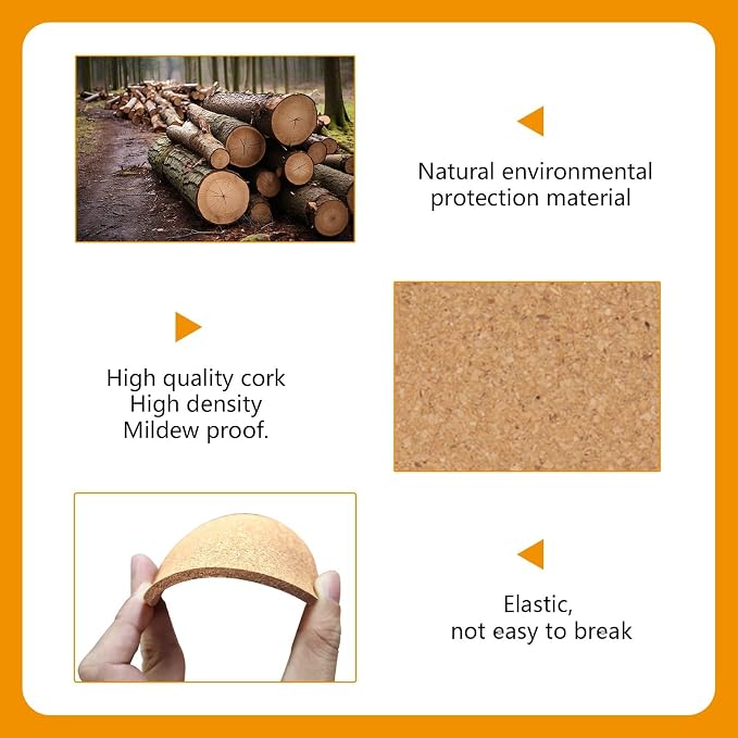 100 pcs Cork Coasters for Drinks, Bulk Blank Coasters DIY Crafts, Heat-Resistant - Image 4