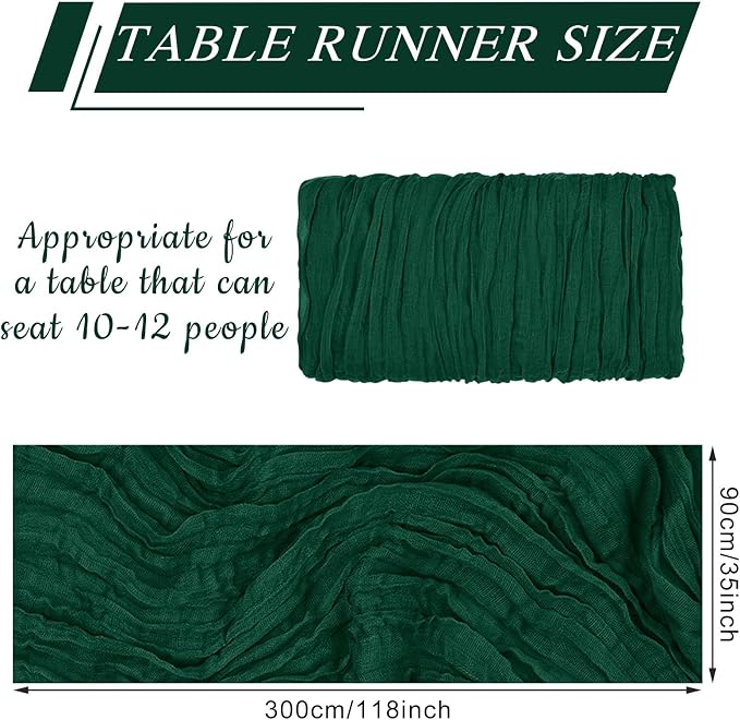 12 Pack Cheesecloth Table Runner 10Ft Christmas Gauze Boho Table Runners - Image 2