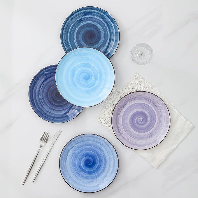 Selamica Ceramic Plates and Bowls Set, 24 Pieces Dinnerware Sets - Image 4