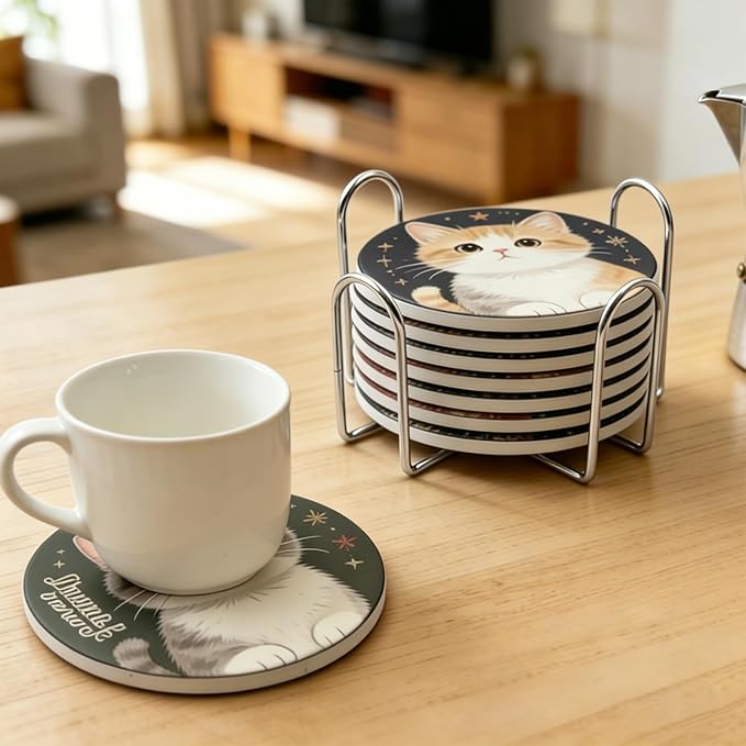 Coaster Holder 4.3 Inch Black Iron Metal Holder Storage Caddy - Image 5