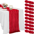 10 Pack Red Cheesecloth Table Runner 6FT Boho Gauze Fabric Table Runner Vintage by HAISIWLKJ