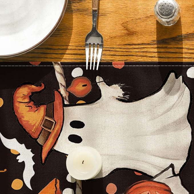 Artoid Mode 210 GSM Halloween Table Runner 13x72 Inch Home Party Decor | Ghost - Image 7