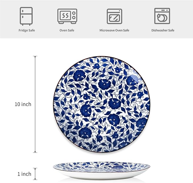 Selamica 10 Inch Kitchen Serving Plates, Large Dessert Plates Ceramic - Image 2