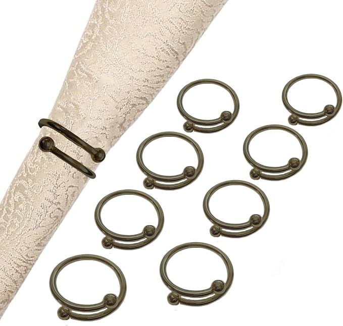 8 Pcs Black Napkin Rings by FORESRUM