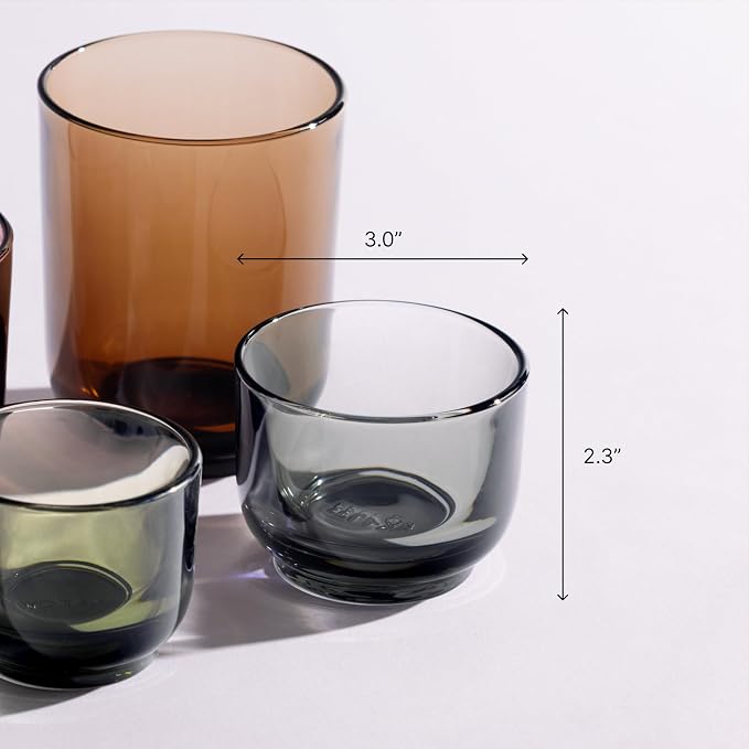 Fellow Pirch Cortado Cups 4.5 oz, Weighted Soda Lime Glass Amber | Curved - Image 3