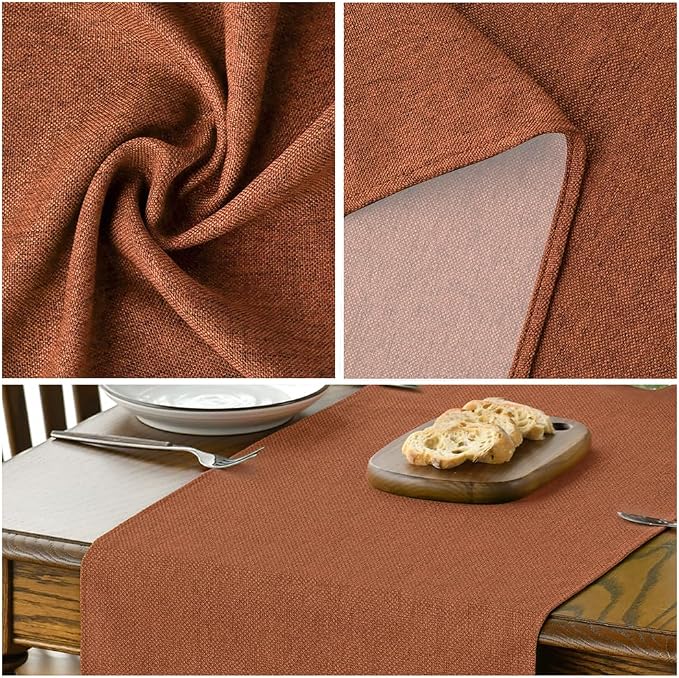 Artoid Mode Rusty Orange Table Runner, Seasonal Fall Thanksgiving Washable - Image 4