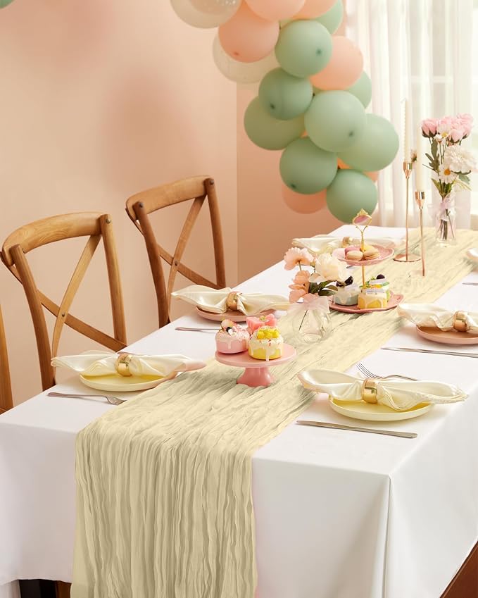 Pureegg 2-Pack Cheese Cloths Table Runner, Baby Shower, Wedding and Farmhouse - Image 6