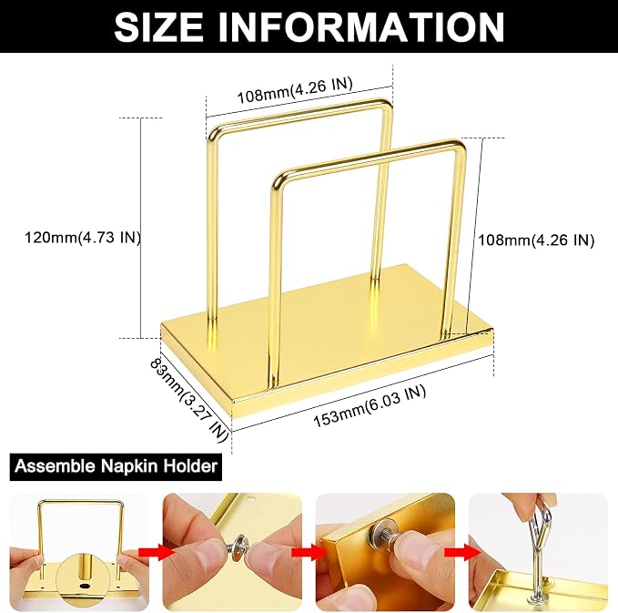 Livabber Napkin Holder, Metal Napkin Storage Modern Freestanding Tissue Paper - Image 2