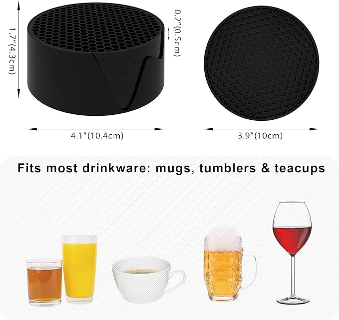 Silicone Coasters with Holders Drink Coasters, - Image 3