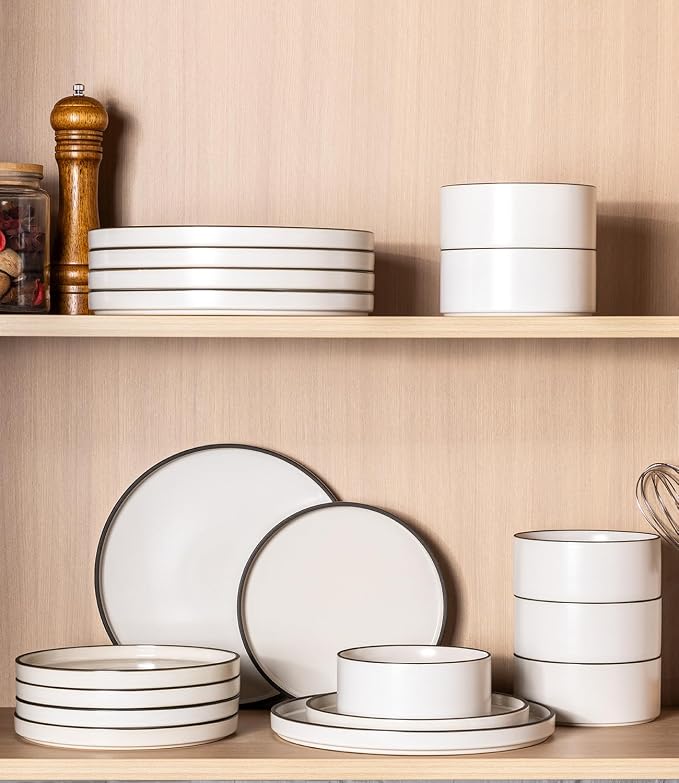 LERATIO Ceramic Dinner Plates Set of 6, 10.25 inch Large ceramic plates | - Image 7