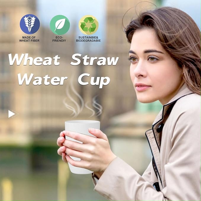 Wrova Wheat Straw Cups 6 Set of 6 Good Alternative to Plastic Reusable Cups 20 - Image 6