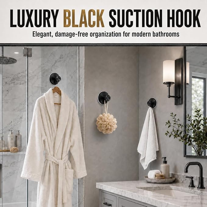 Suction Cup Hooks for Shower, Shower Hooks for Inside Shower, No Drill Bathroom - Image 2