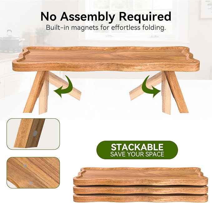 Acacia Wood 3 Tier Cupcake Stand, Serving Tray - Image 4
