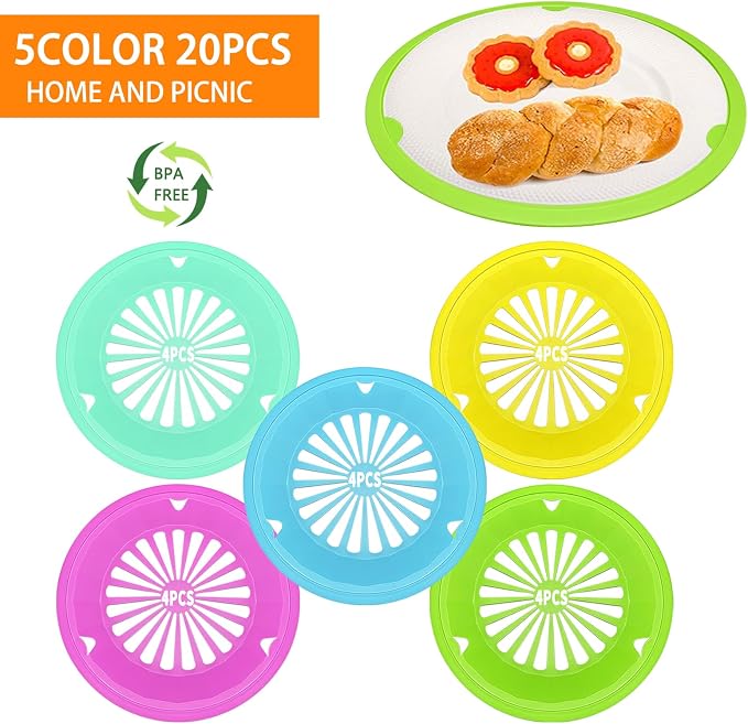 Paper Plate Holders, 10.5 In, 5 Colors, 20 Packs | Plate Holders Reusable Black - Image 4