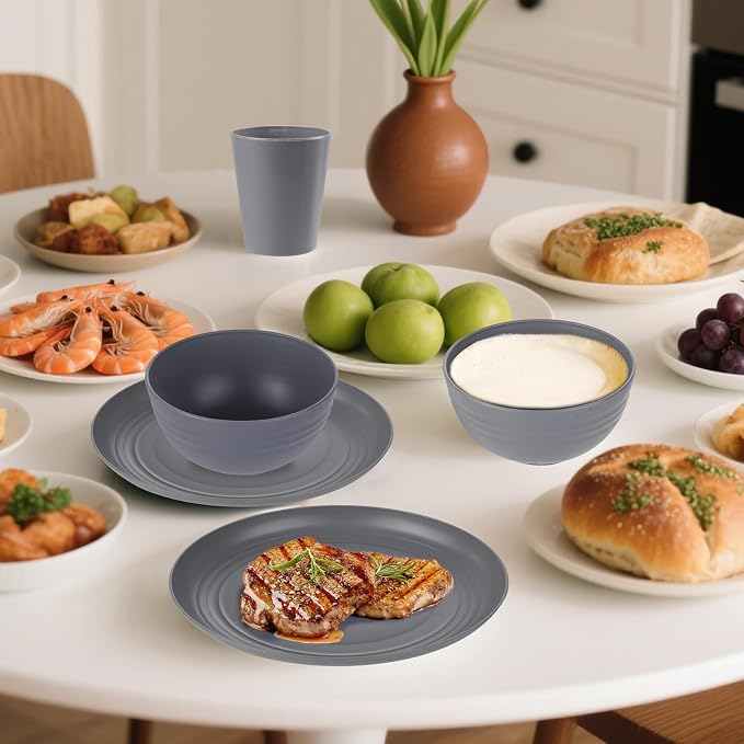 Wheat Straw Dinnerware Sets, Unbreakable Dinner Plates - Image 6