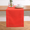 Solino Home Cotton Linen Dining Table Runner Poppy Red Woven, 14 x 48 in | by SolinoHome