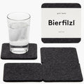 Graf Lantz - Bierfilzl Merino Wool Square Coasters Set of 4 - Charcoal - by GrafLantz