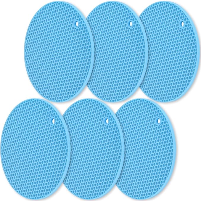 homEdge Silicone Trivets Mat, 6 Packs Multipurpose Non Slip Heat Resistant Pot by homEdge