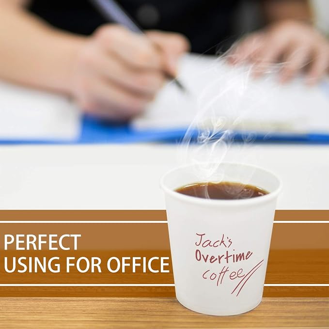 Vumdua 300 Pcs 6 oz Disposable Paper Cups, Hot Cold Beverage Drinking Cup - Image 4