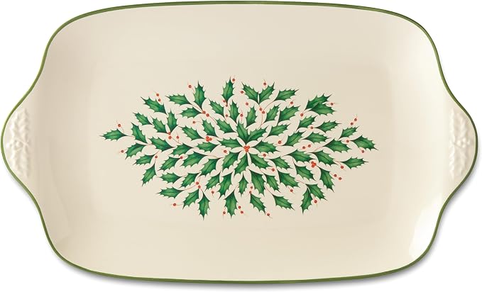 Lenox Holiday Oversized Stoneware Christmas Serving Platter | dishwasher safe by Lenox