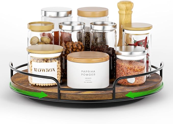 WOWBOX 10" Wood Lazy Susan Turntable Organizer by WOWBOX