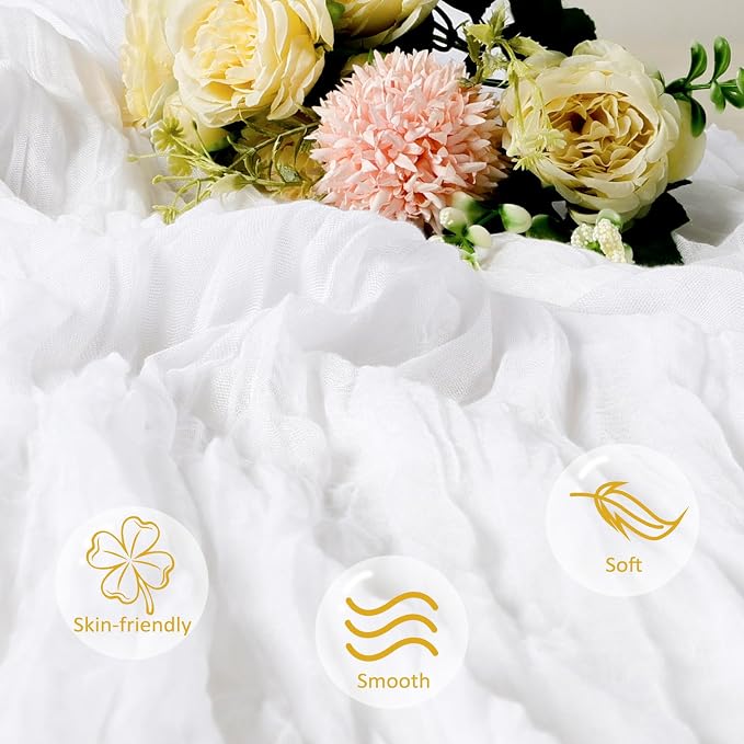 12 Pack White Cheesecloth Table Runner 35 x 120 Inch | Boho Gauze Cheese Cloth - Image 4