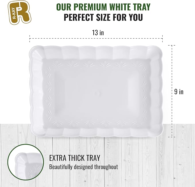 6 Pack White Serving Tray - Image 4