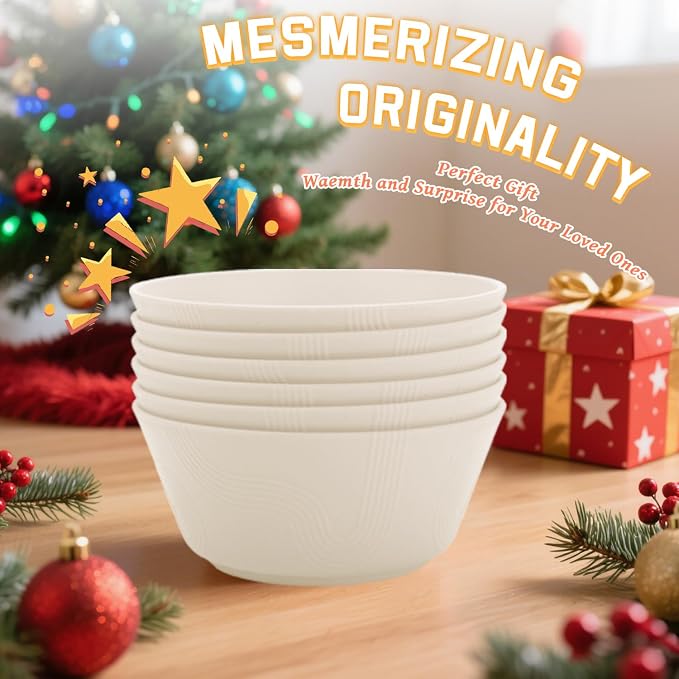 Large Deep Bowls 36 OZ, Wheat Straw Soup Bowls Set of 6, Plastic Bowls - Image 7