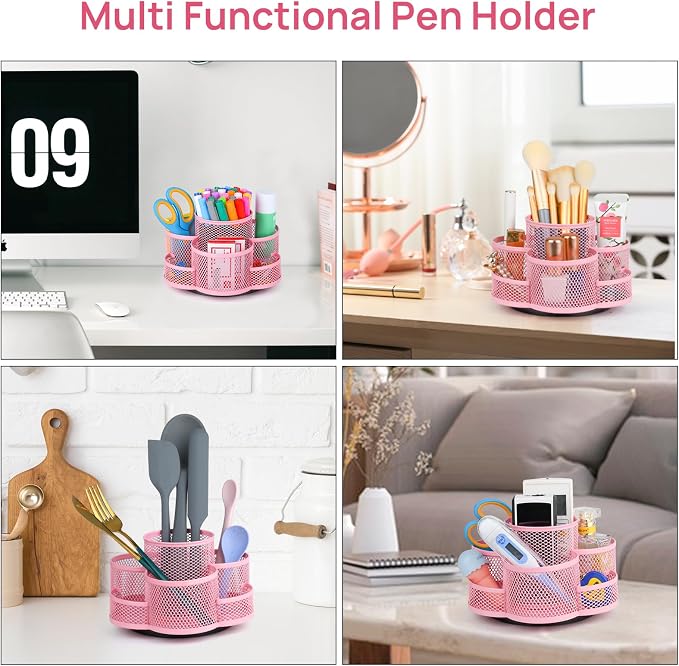Topwey Pink Rotating Pencil Holder - Image 3