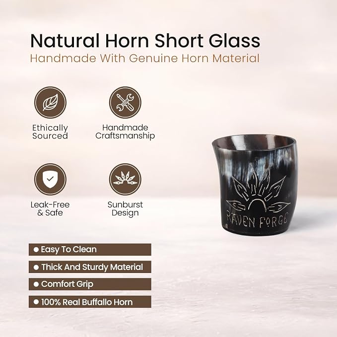 Handicrafts Home Viking Horn Shot Glasses Set of 12, Rustic Viking Drinkware - Image 2
