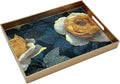 Serving Tray with Handles, 15.7 * 11.8 inches, Plastic Ottoman Tray with by PDUHKO