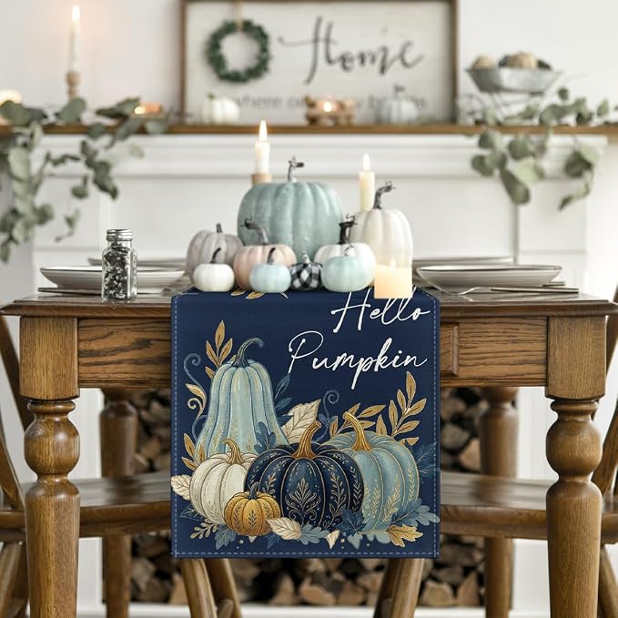 Artoid Mode 210 GSM Fall Table Runner 13x36 Inch Home Party Decor | Pumpkin - Image 2