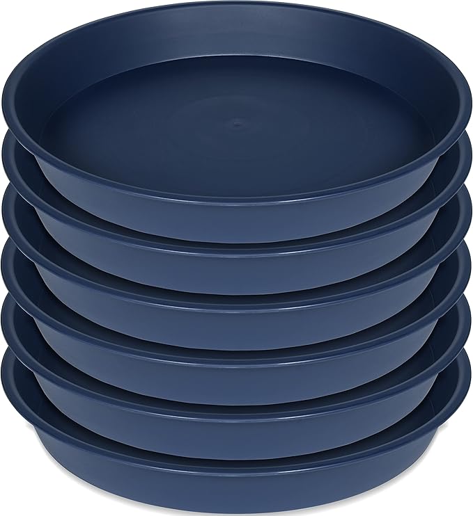 6 Pack of 12 inch Plant Saucer, Heavy Duty Plastic Plant Saucer 12" Round by Bleuhome