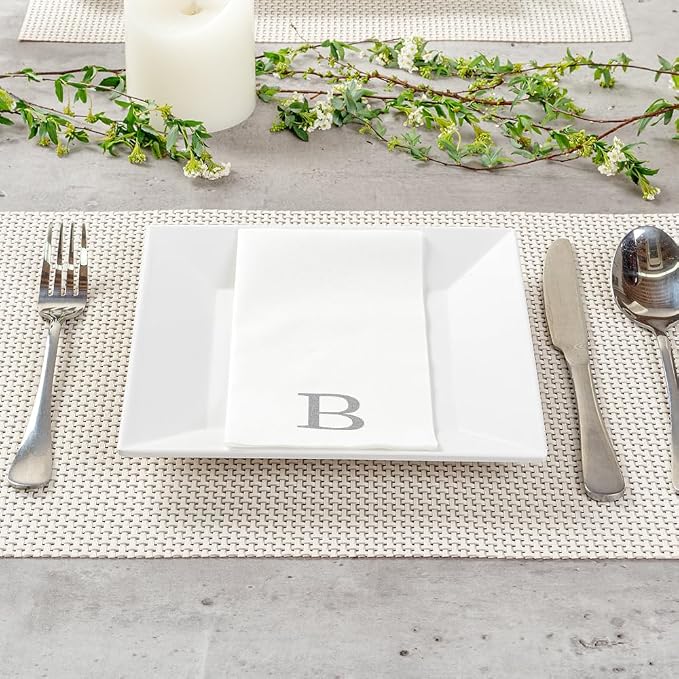 Luxenap 15.8 X 7.9 Inch Linen-Feel Guest Towels, 50 Lettered Hand Towels - Image 7
