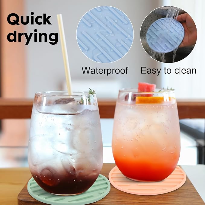 Silicone Coasters for Drinks Coaster Set of 6 pcs Cup Coasters - Image 6
