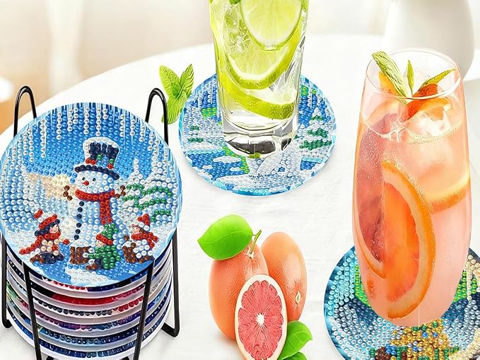 Benjenes 8PCS Diamond Art Coasters Kit - Image 8